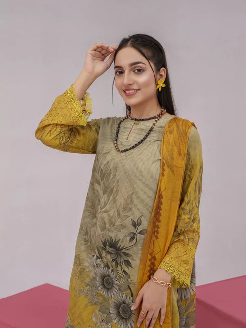 Gull-e-Rukh Unstitched Lawn Printed Chapter 3-Piece Lawn Suit Book #497 (Floral)